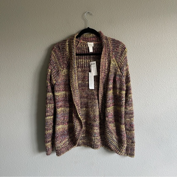 NWT Chico’s Multicolor Knit Open Cardigan Sweater 1 - Picture 1 of 13